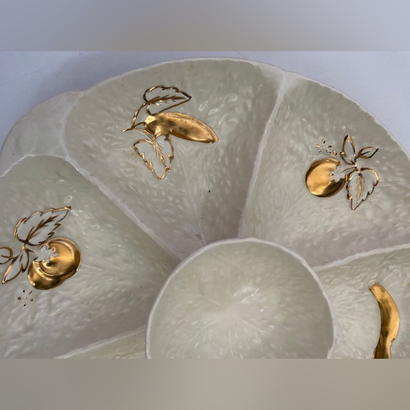 CROWN DEVON BONE CHINA VEGETABLE BOWL WITH RAISED CENTER DIP ENGLAND MCM - Picture 5 of 10